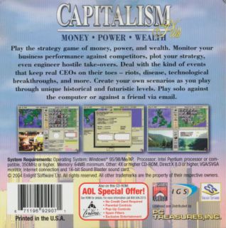 Capitalism Plus Win95 XP Business Tycoon PC Game New 0772040814670