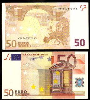 Bucksless 430 RARE Spain 50 Euro Note V M032 Crisp