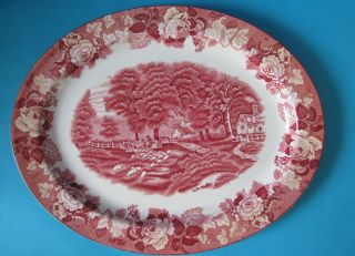 Enoch Woods English Scenery Pink 11 75 Serving Platter