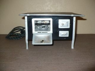 Vintage German Childs Toy Kitchen Stove Electric Tin Cast Iron Works
