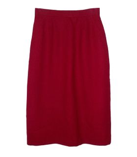 Evan Picone   Red Wool Straight Skirt   size 6P   Fully Lined
