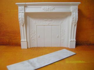 Dollhouse Miniature Cast Renaissance Revival Fireplace AE225