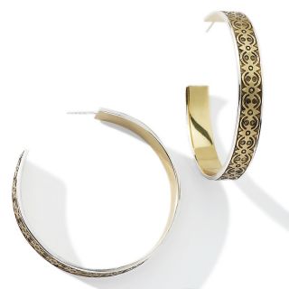 Statements by Amy Kahn Russell Engraved Hoop Earrings at