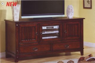 Mission Style LCD TV Entertainment Unit Console Stand