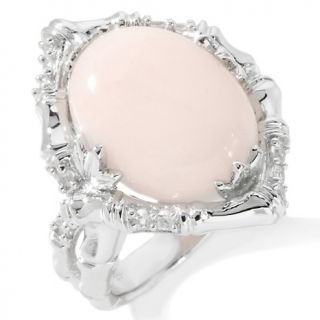 Opulent Opaques Pink Opal and White Topaz Sterling Silver Ring
