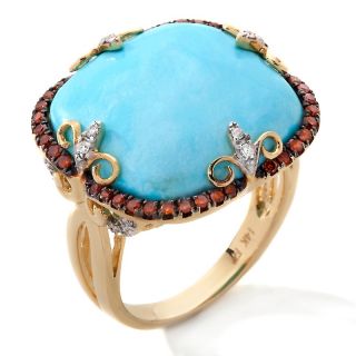 Heritage Gems by Matthew Foutz 14K White Cloud Turquoise and Diamond