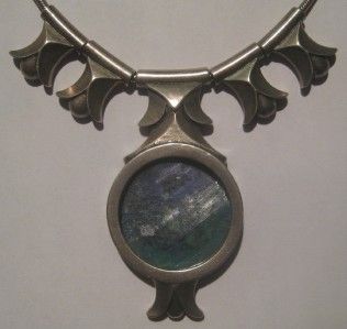 Eliezer Weishoff Isreal 925 Sterling Silver Roman Glass Pendant