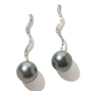  tahitian cultured pearl and diamond earrings rating 3 $ 251 93 or