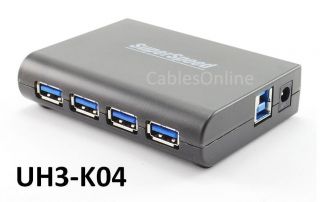 Port USB 3 0 SuperSpeed External Hub with Power Adapter CablesOnline