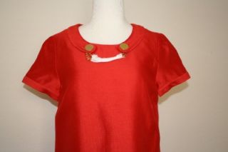 New Kate Spade Cady Short Sleeve Shift Dress Button Chain in Birght