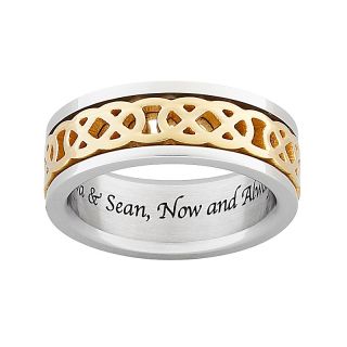 111 8078 titanium 2 tone engraved celtic knot spinner band ring rating