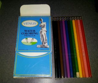 Vintage VENUS Water Coloring PENCILS 2116 NIB UNUSED Pencils & Erasers