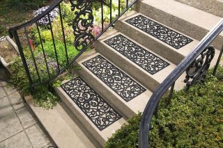 NEW SET OF 12 BUTTERFLY PATTERNED NON SLIP SKID RUBBER STAIR TREADS