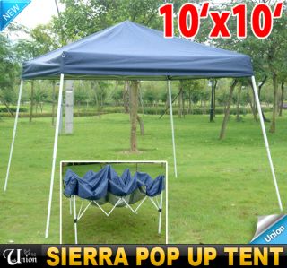  EZ Outdoor Sierra Pop Up Canopy Party Tent Gazebo Tailgating Tent Blue