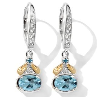  aqua london blue topaz and white topaz 2 tone earrings rating 3 $ 119