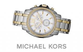 Michael Kors Watch Womens Chronograph Cameron 2 Tone Bracelet MK5603