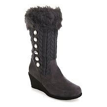 joan boyce cable knit and faux fur jeweled boot $ 39 95 $ 119 90