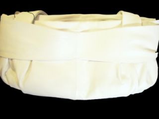 FABRIZIO POKER ITALY Soft White Leather NEW Large Satchel Bag