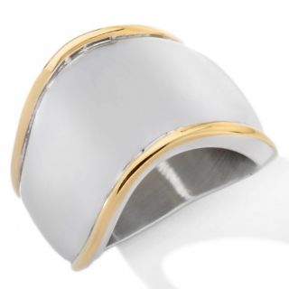 128 568 stately steel stately steel 2 tone wave band ring note