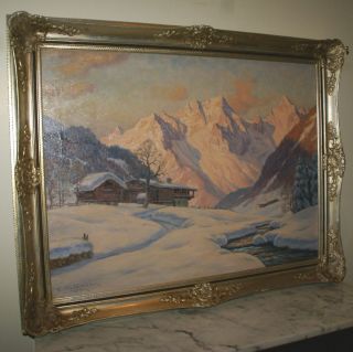 German Master Artist Erwin Kettemann Large Oil on Canvas