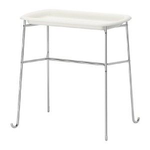 IKEA Socker Plant Stand Galvanized White with Removable Tray