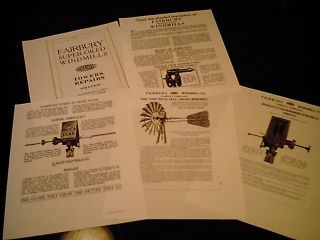 Fairbury Orig 7 Windmill Trade Literature Diagrams