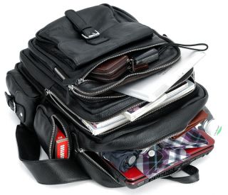 Tiding New Fashion Men Women Laptop Backpack Leather Shoulder Bag for