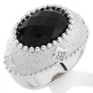148 272 black onyx and diamond accent sterling silver beaded ring