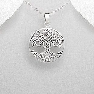 Celtic Tree of Life Pendant Necklace 925 Sterling Silver Gift Boxed