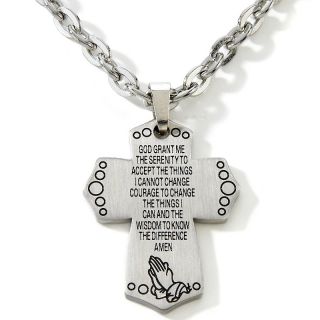 141 880 michael anthony jewelry serenity prayer stainless steel cross