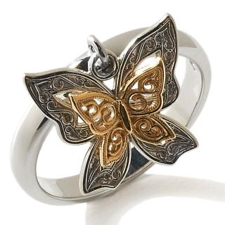 155 464 michael anthony jewelry 10k sterling silver butterfly 2 tone