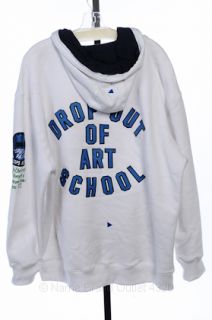 Marc Ecko 2XL XXL Art School Drop Out Hoodie White Graffiti Sweatshirt