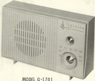 1962 EMERSON G 1701 g 1702 ch. 120578 120579 RADIO MANUAL SCHEMATIC
