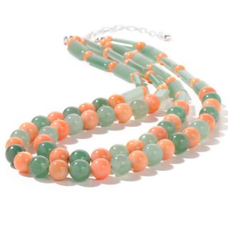 162 275 mine finds by jay king aventurine and coral beaded 2 row