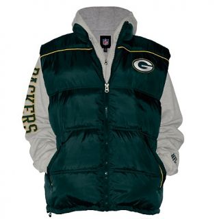 130 161 g iii nfl 3 in 1 vest and hoodie combo by g iii packers note