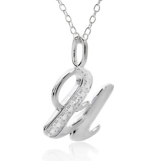 187 182 sterling silver diamond accent script initial pendant with 18
