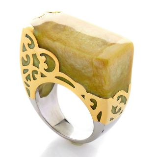 185 381 stately steel east west resin 2 tone filigree ring rating 28 $