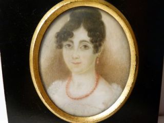 MISS E EWBANK June 1820  BARNARD CASTLE Family PORTRAIT MINIATURE