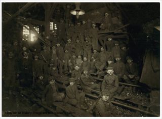 1911 Ewen Breaker Boys Child Labor PA Coal Mine Photo