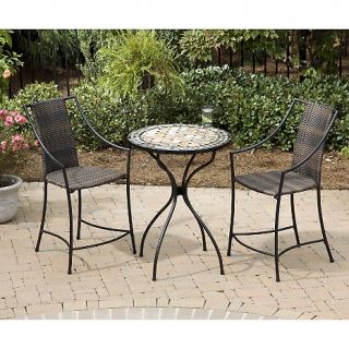 House Beautiful Marketplace High Top Marble 3 Piece Bistro Set