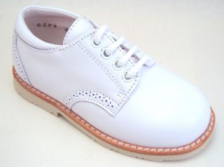 Spain Baby Boys White Leather Dress Shoes Euro 19 29 Sz 4 11 5