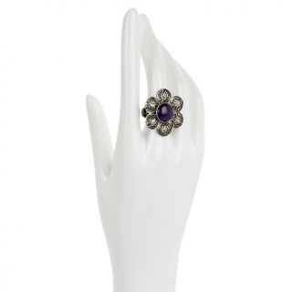 Statements by Amy Kahn Russell Purple Quartzite Bronze Floral Ring