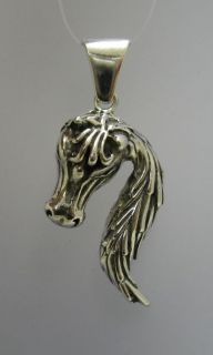 STERLING SILVER PENDANT SOLID 925 HORSE HEAD NEW PE000816 EMPRESS