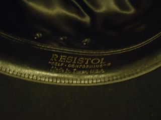 Resistol Western Black Felt XXXX Beaver Cowboy Hat w Care Kit Size 7 1