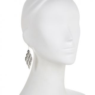 Italian Silver Sterling Silver Diamond Cut Waterfall Leaf Earrings