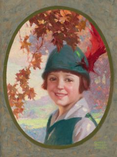 Charles Everett Johnson Autumn Leaves Painted Illustration Original