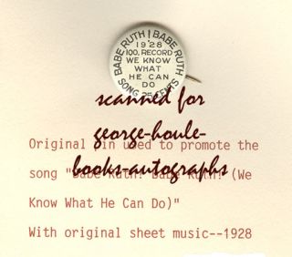 Together with an original metal pin used to promote the song (1928