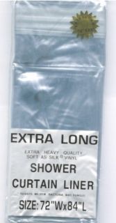 New Extra Long Vinyl Shower Curtain Liner 3 Colors 72w x 84L Heavy