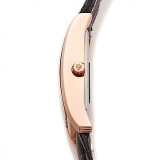 207 258 croton croton ladies rosetone case classic black leather strap