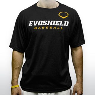 Evoshield Baseball Moisture Wicking Mens T Shirt   Black Large